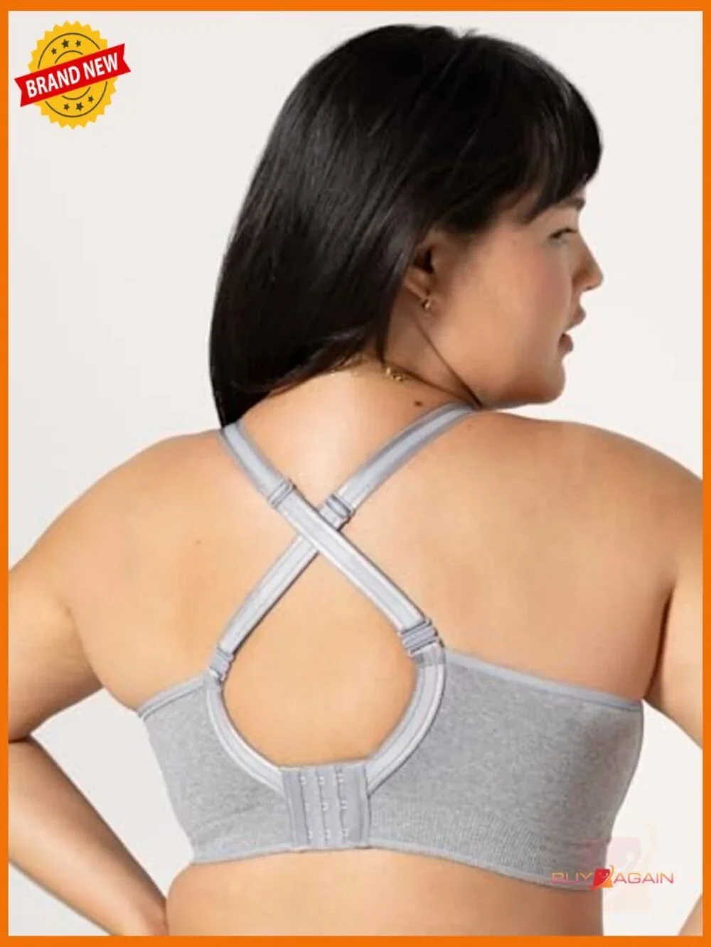 Plus Size Wireless Bra Seamless Full Coverage Hook Eye Back Adjustable Straps